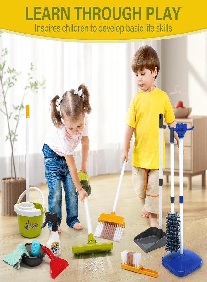 Dreamon Toddler Cleaning Set - 14Pcs Kids Cleaning Toy Set with 2-in-1 Kids Vacuum That Really Works, Pretend Home Cleaning Play Set for Toddler Age 3-7, Christmas Birthday Gift for Girls Boys（Blue） - Image 5